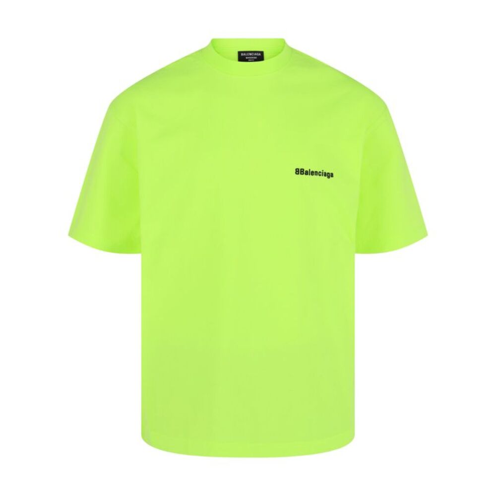 Balenciaga Embroidered Logo T-Shirt Yellow Mens